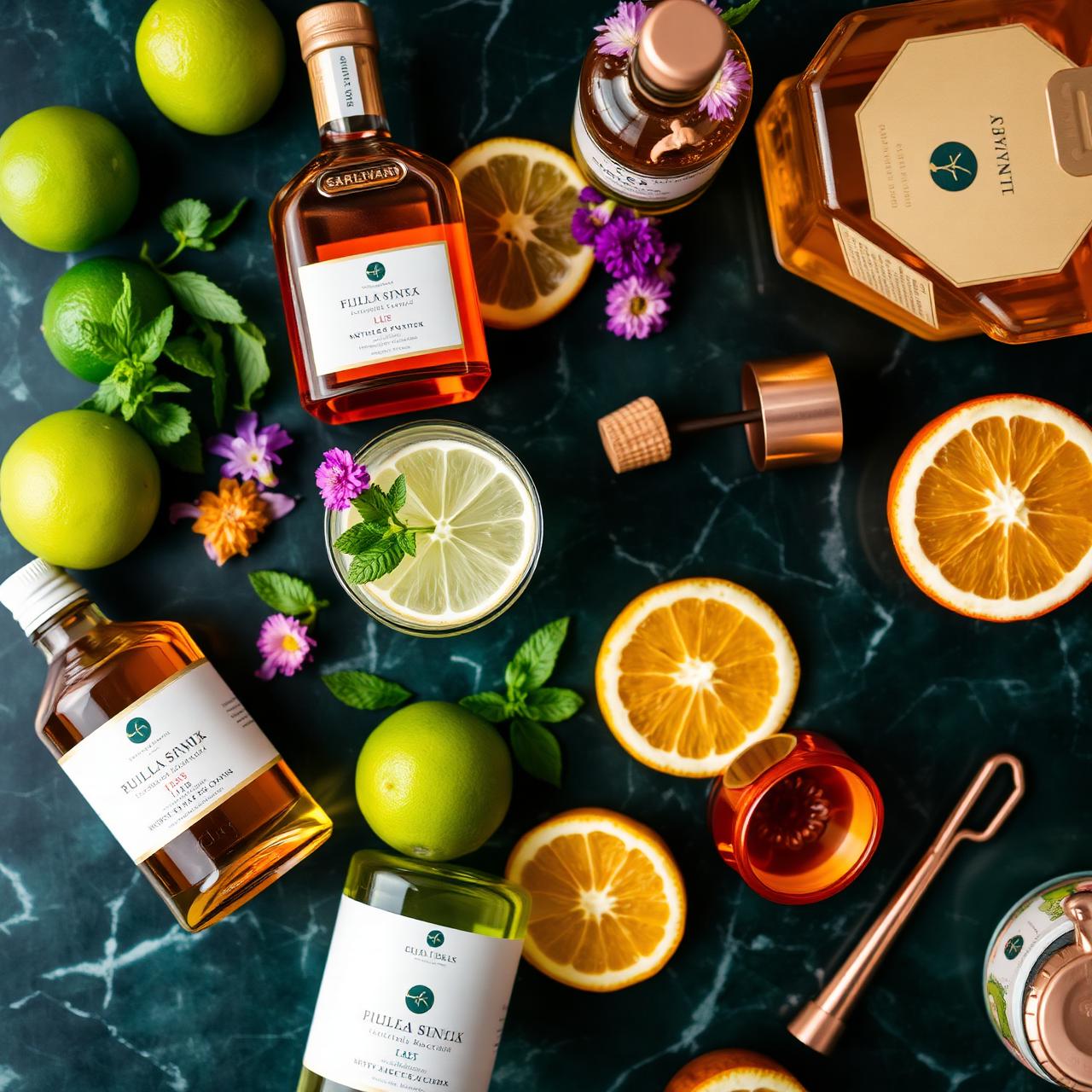 Bar tools flat lay