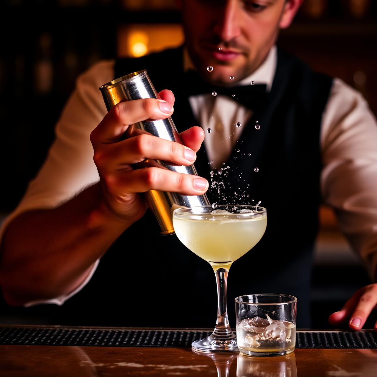 Shaking a cocktail